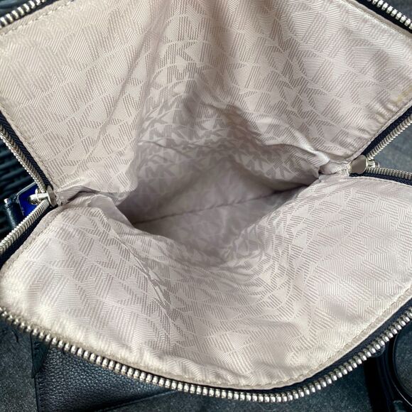 MK Ezra Medium Messenger Crossbody Bag in Electric Blue + Black - Picture 7 of 13